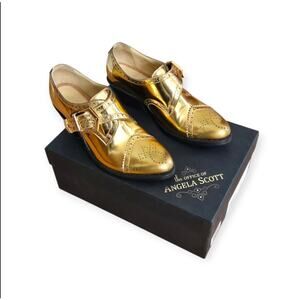 The Office of Angela Scott Rare Gold Metallic Miss Wild Charlie Shoes EU 37 US 7